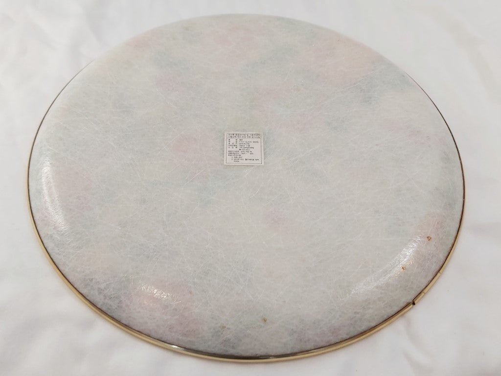 Vintage Sanderson Style Glass Wool Tray with Brass Rim