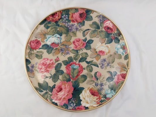 Vintage Sanderson Style Glass Wool Tray with Brass Rim