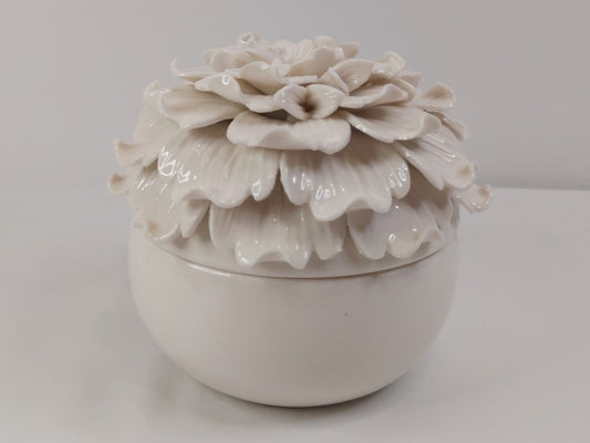 Stunning 3D Flower Lidded Trinket Bowl