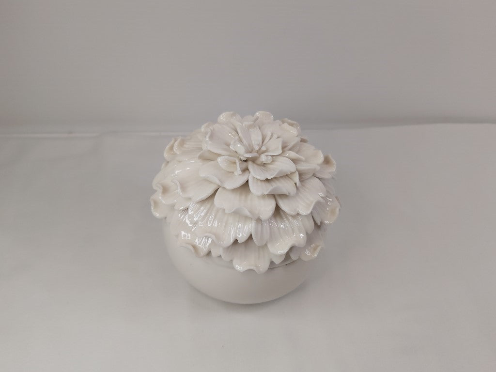Stunning 3D Flower Lidded Trinket Bowl