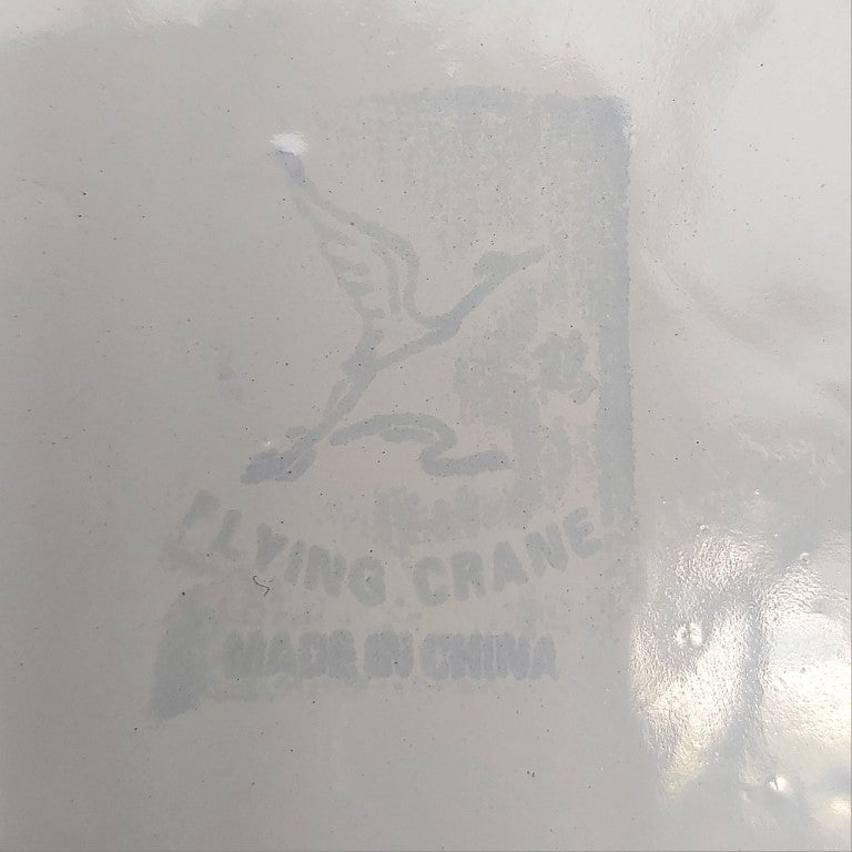 Pair of Enamel Flying Crane Bowls