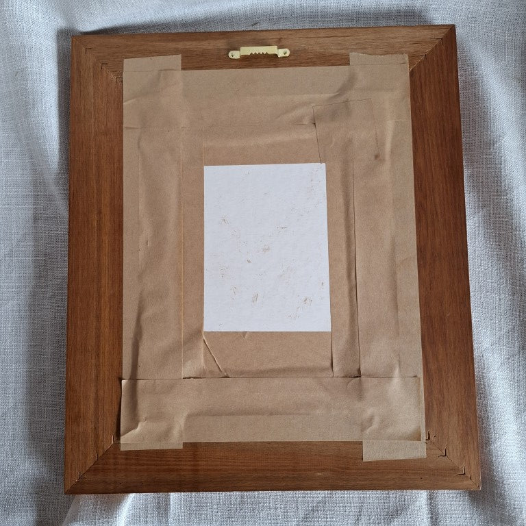 Vintage Framed Floral Wool Tapestry