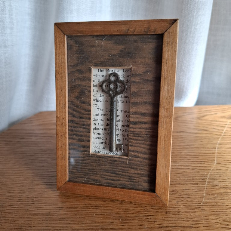 Framed Antique Key In Vintage Frame