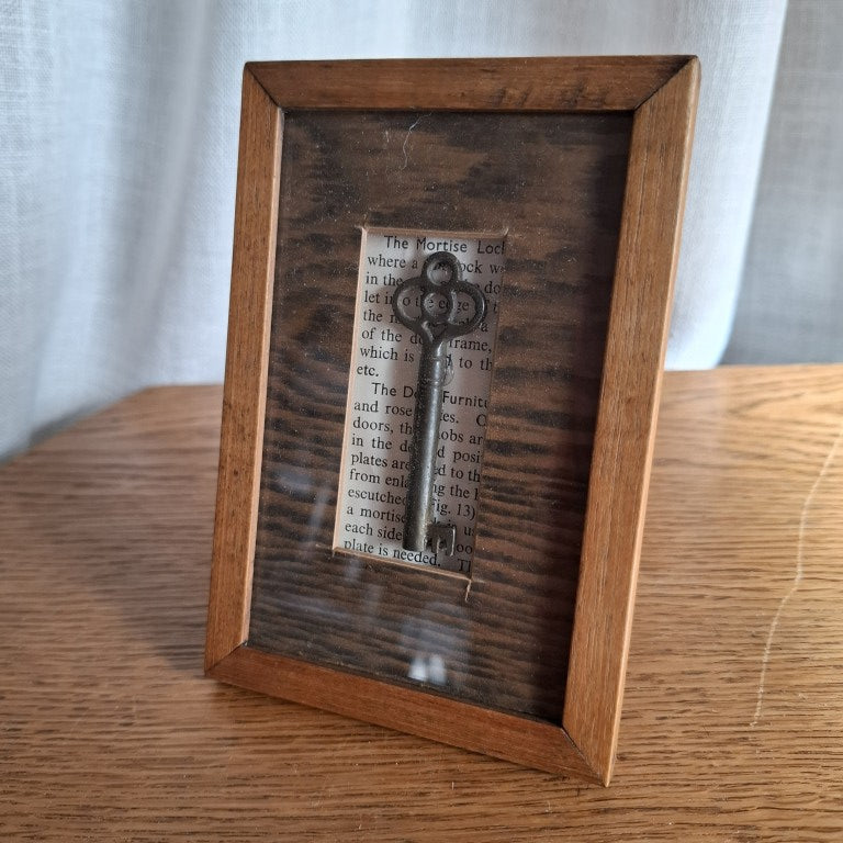 Framed Antique Key In Vintage Frame