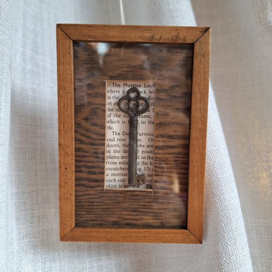Framed Antique Key In Vintage Frame