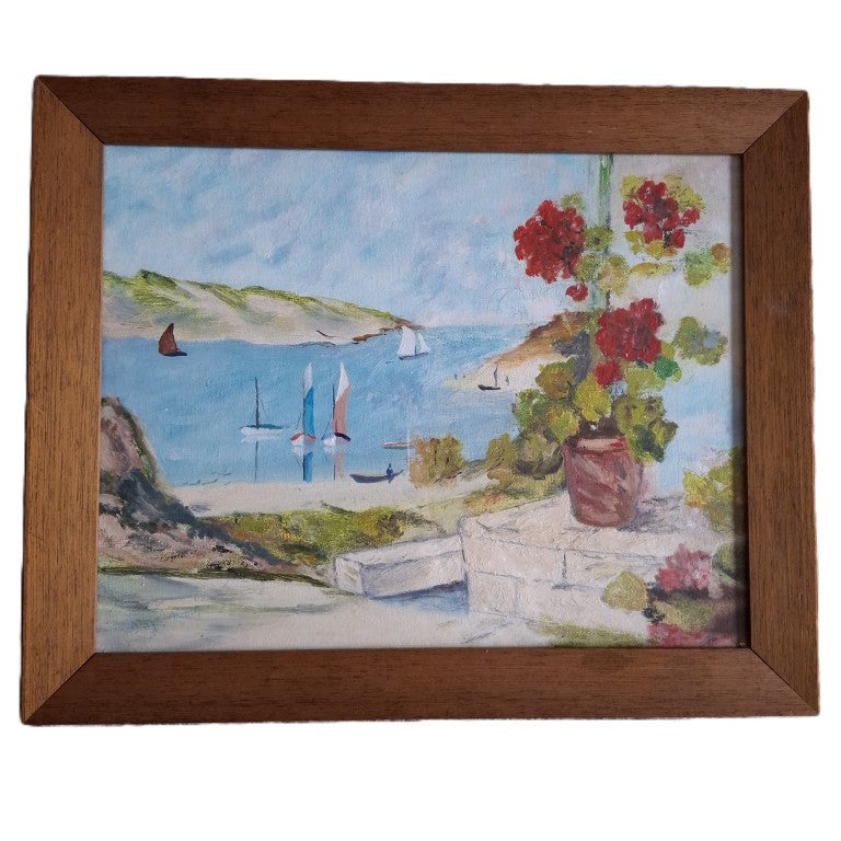 Reproduction Painting of The Geranium by Raymond Wintz Signed by Artist