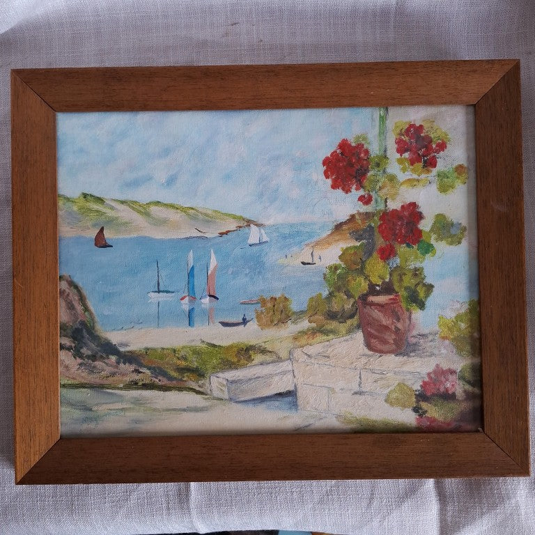 Reproduction Painting of The Geranium by Raymond Wintz Signed by Artist