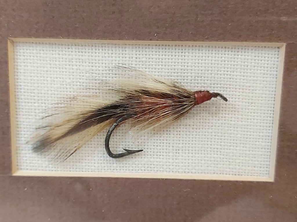 Vintage Framed Jumping Trout Cross Stitch with Lure