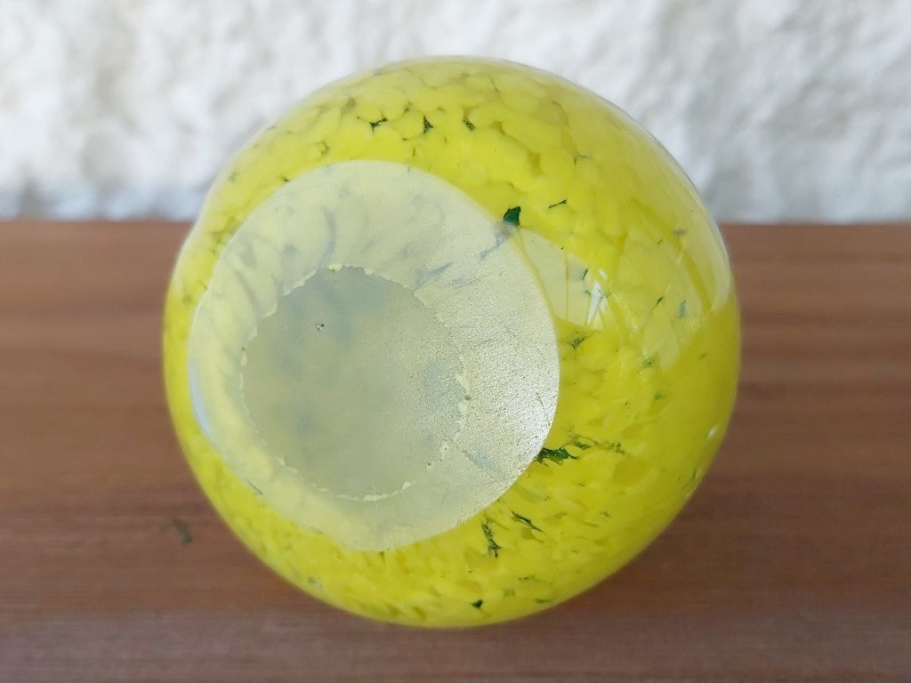 Vibrant Yellow Art Glass Pear Paperweight