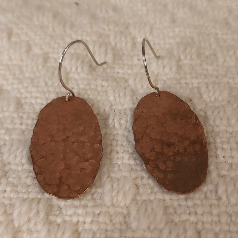 Hammered Copper Earrings