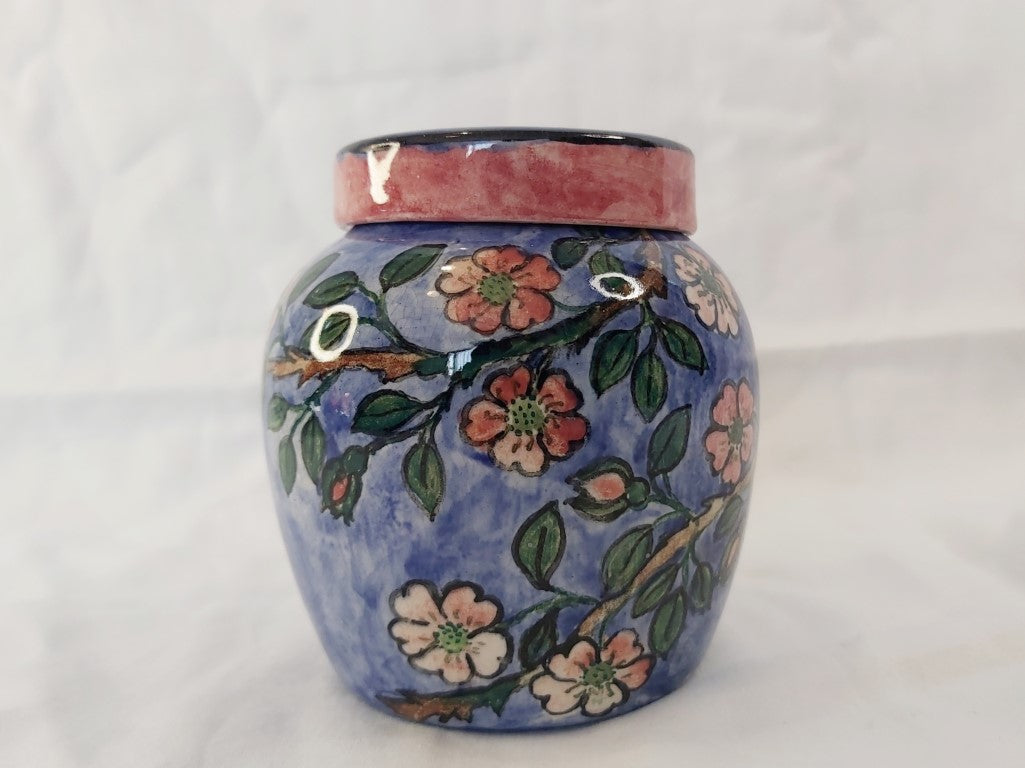 Almost Antique Handpainted Ginger Jar / Pot With Lid