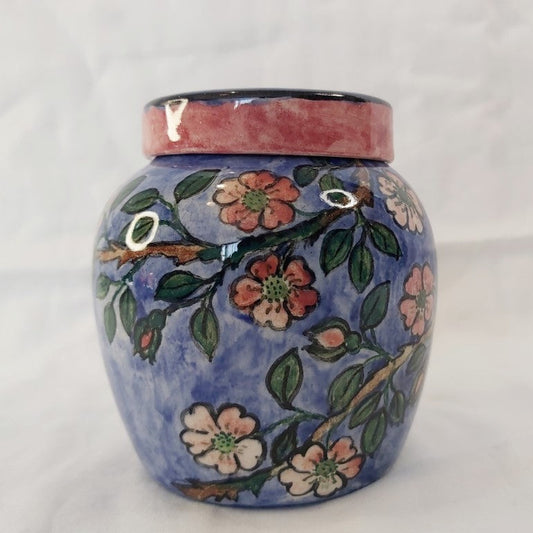Almost Antique Handpainted Ginger Jar / Pot With Lid