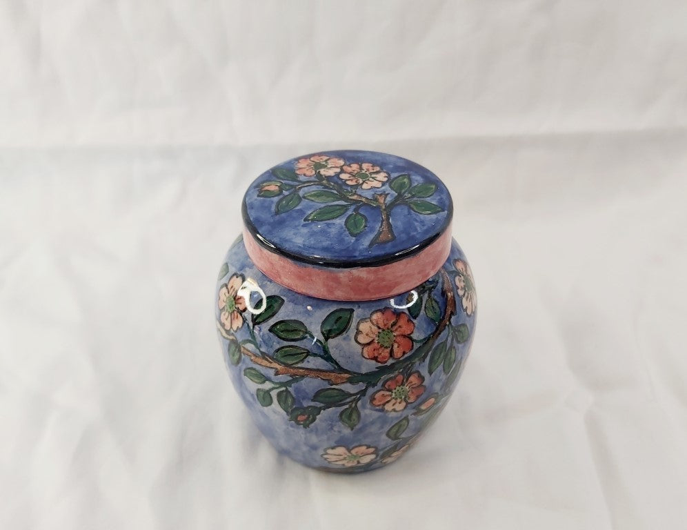 Almost Antique Handpainted Ginger Jar / Pot With Lid