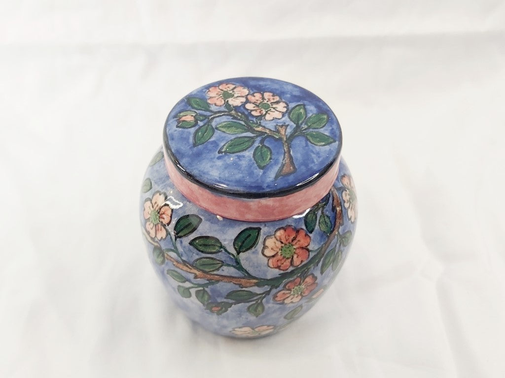 Almost Antique Handpainted Ginger Jar / Pot With Lid