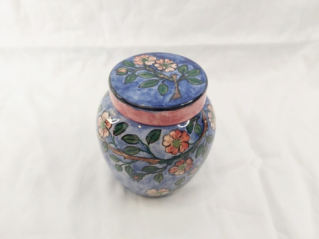 Almost Antique Handpainted Ginger Jar / Pot With Lid