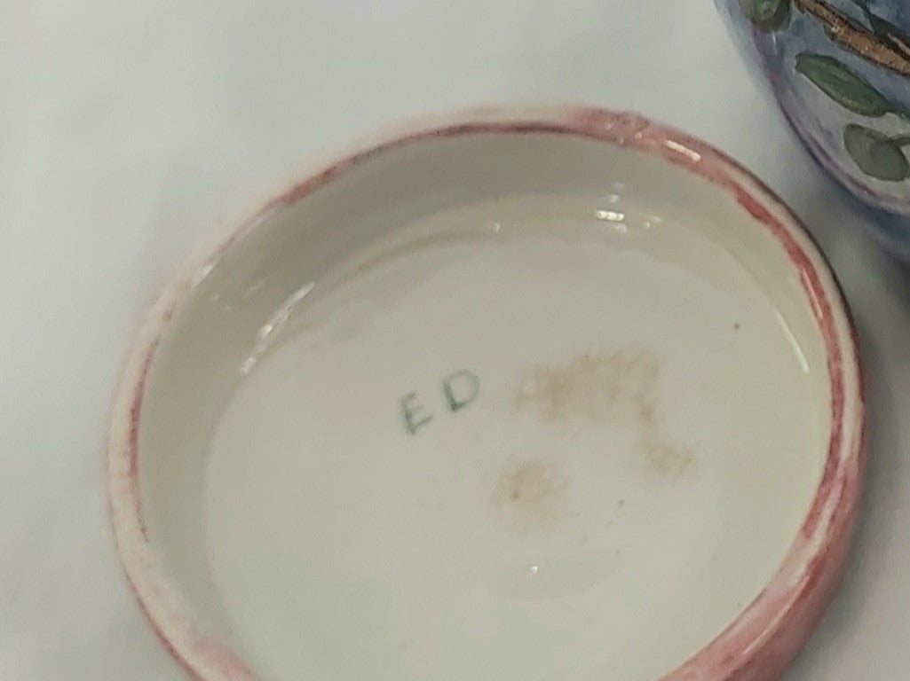 Almost Antique Handpainted Ginger Jar / Pot With Lid