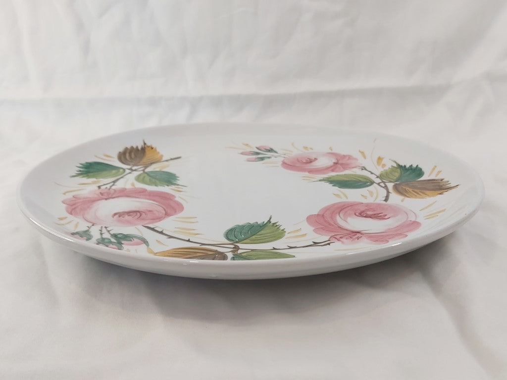 Roses Platter / Cake Plate Hand Painted in Italy