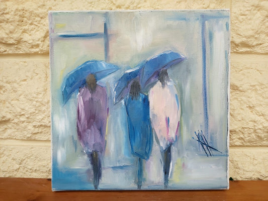 Hayley Henderson Women in Rain Painting