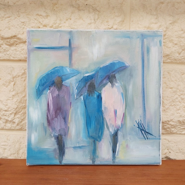 Hayley Henderson Women in Rain Painting