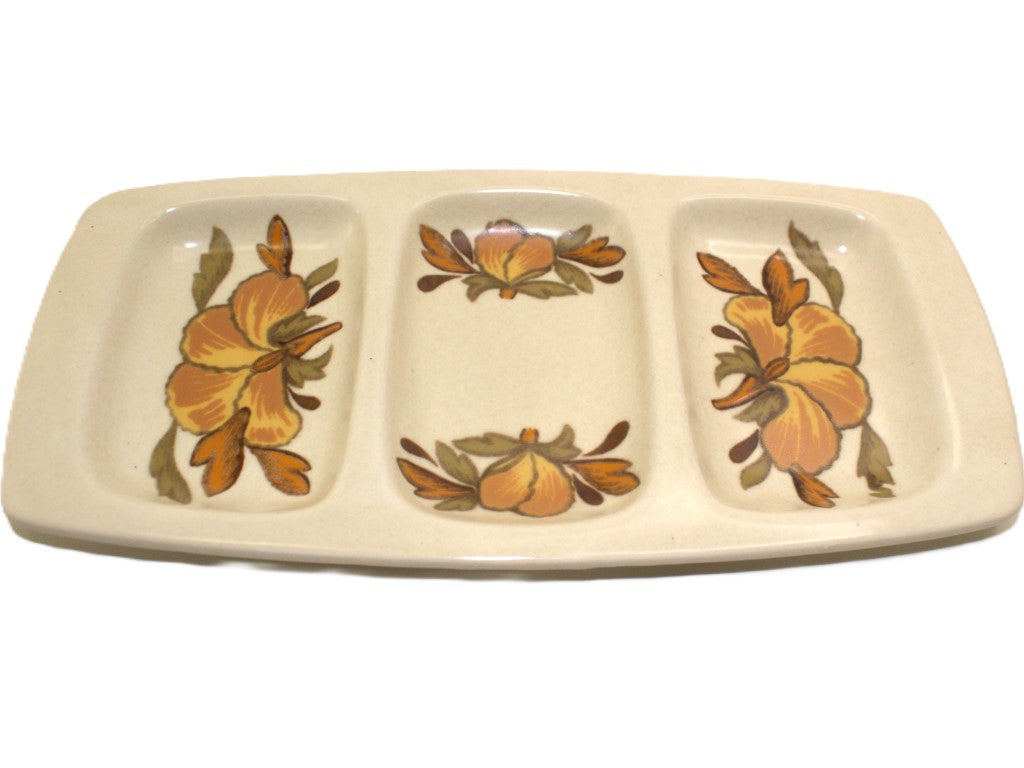 70's Royal Worcester Palissy 3 Part Serving Dish Vintage