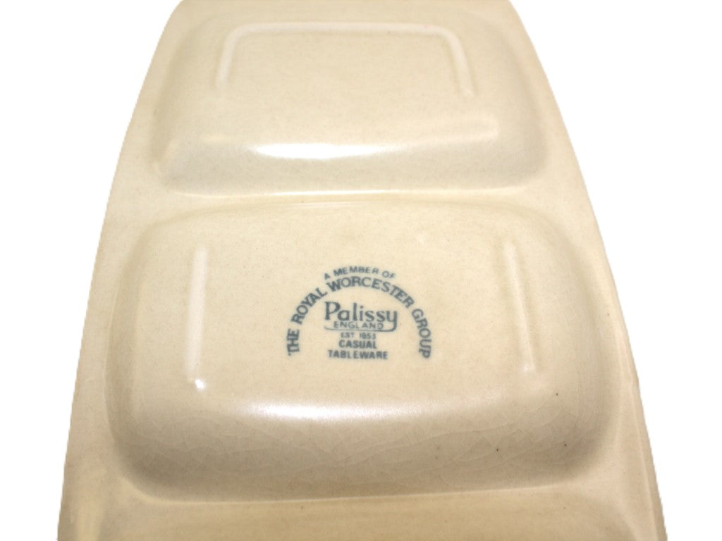 70's Royal Worcester Palissy 3 Part Serving Dish Vintage