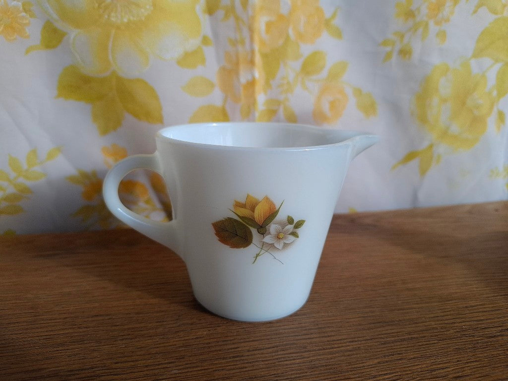 Autumn Glory JAJ Pyrex Milk Glass Jug