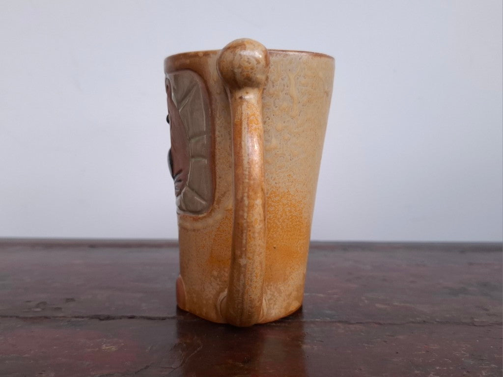 Vintage Japanese Lion Stoneware Mug – 1960s–70s