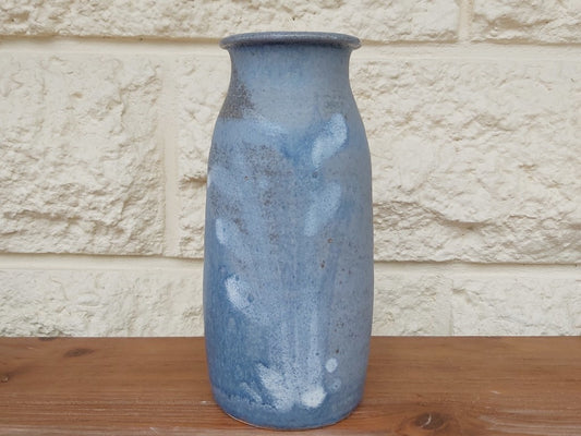 Blue Japanese Style Glazed Studio Pottery Vase