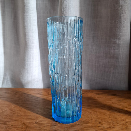 Kemple Cobalt Blue Bark Glass Vase or Highball