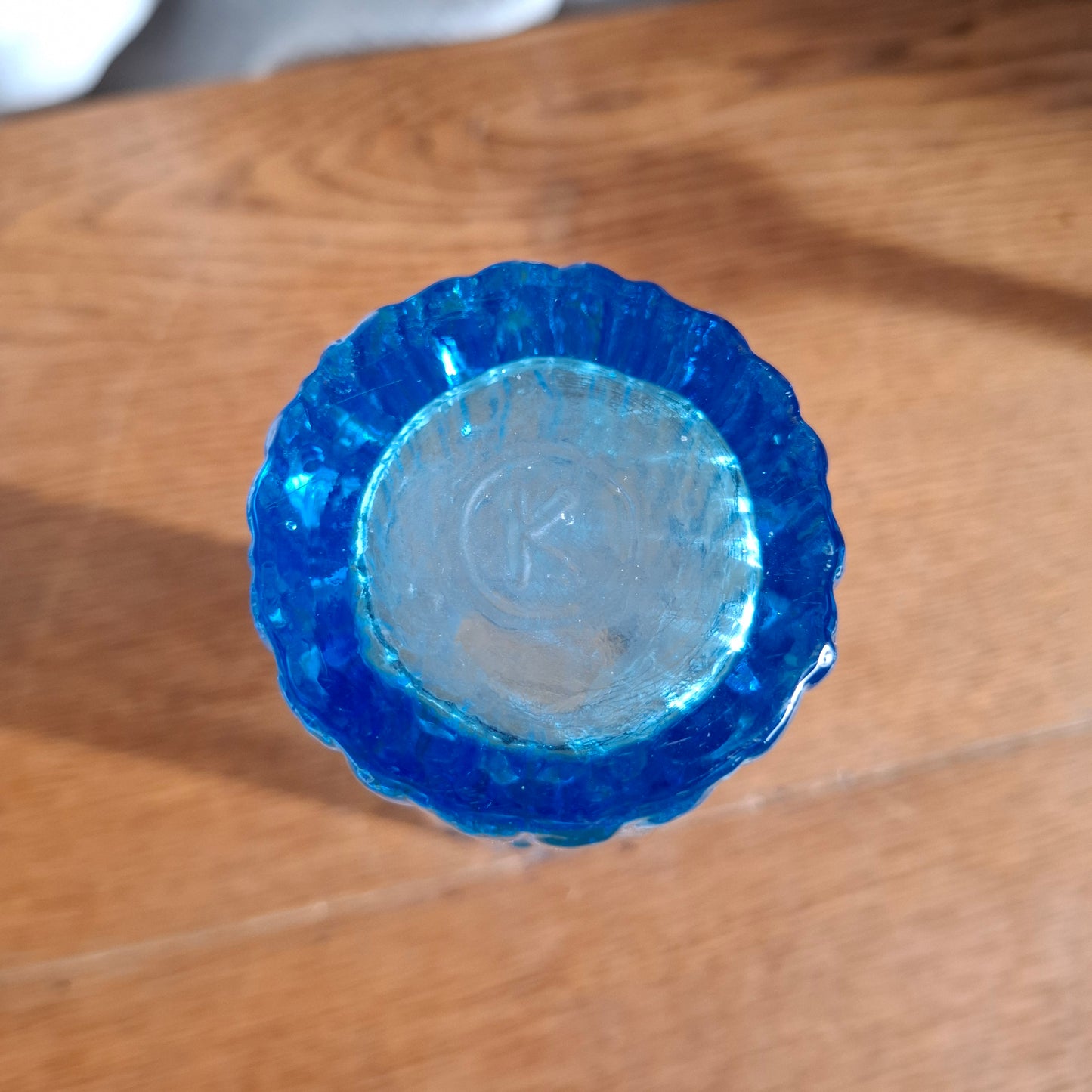 Kemple Cobalt Blue Bark Glass Vase or Highball