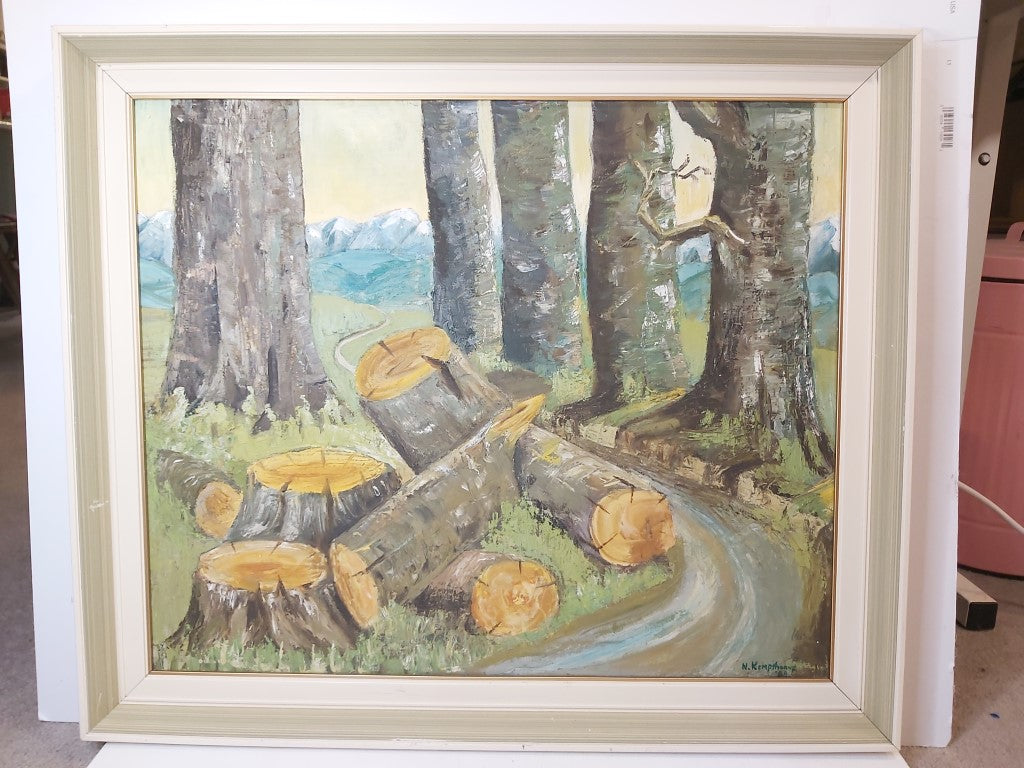 Large MCM NZ Forest Scene Oil Painting