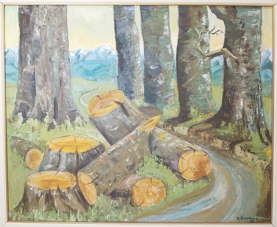 Large MCM NZ Forest Scene Oil Painting