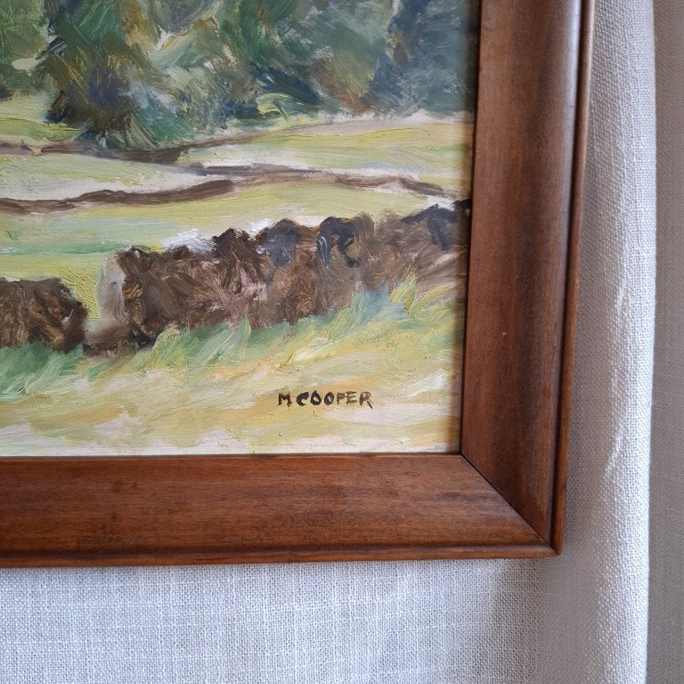 Rural English Landscape Painting Signed M Cooper
