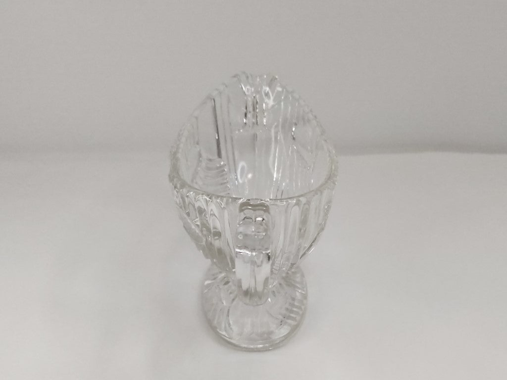 Libochovice Comet Oval Pressed Glass Sauce Boat