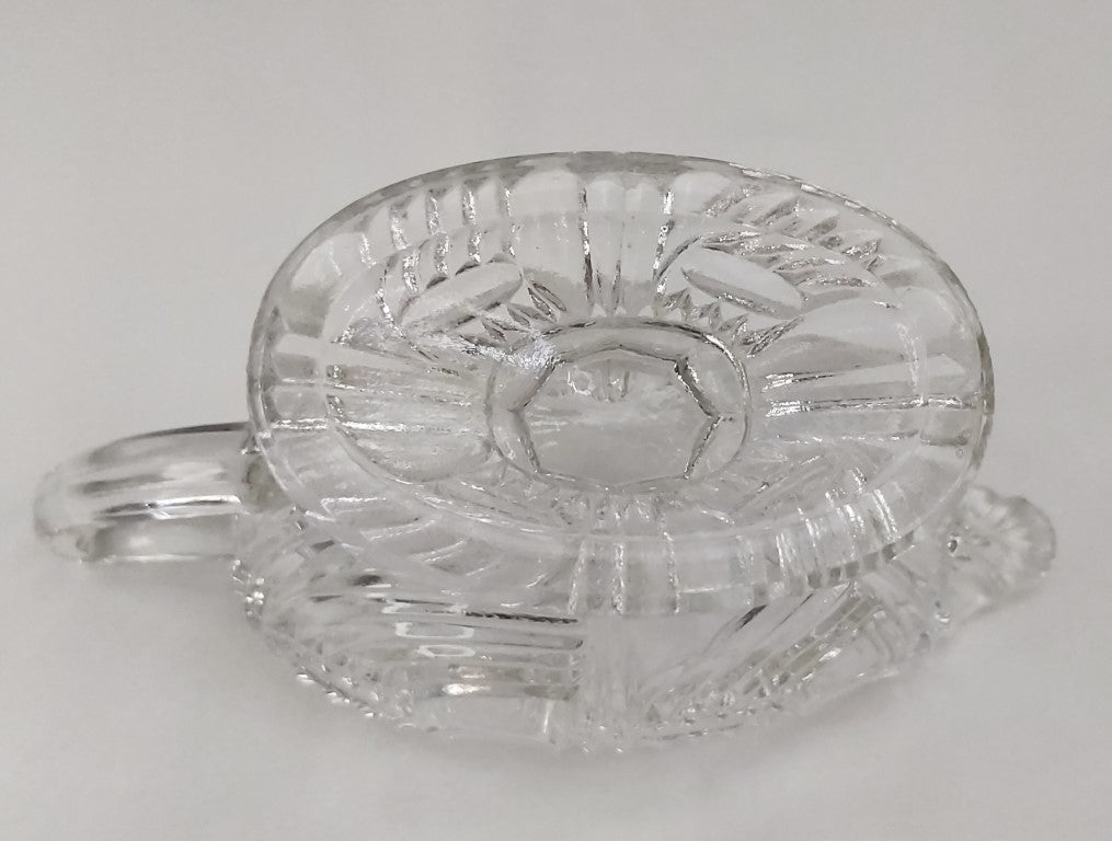 Libochovice Comet Oval Pressed Glass Sauce Boat