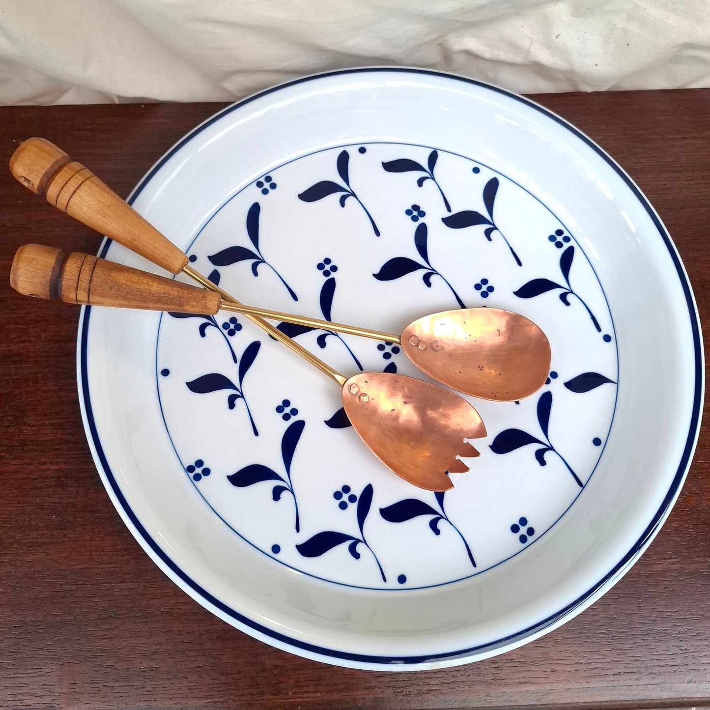Vintage Copper and Brass Salad Servers