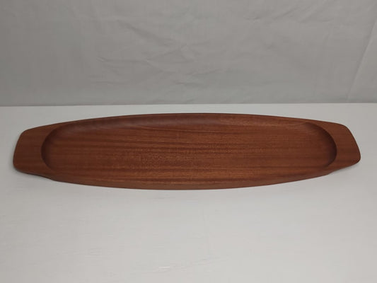 MCM Gondola Shaped Teak or Mahogany Tray