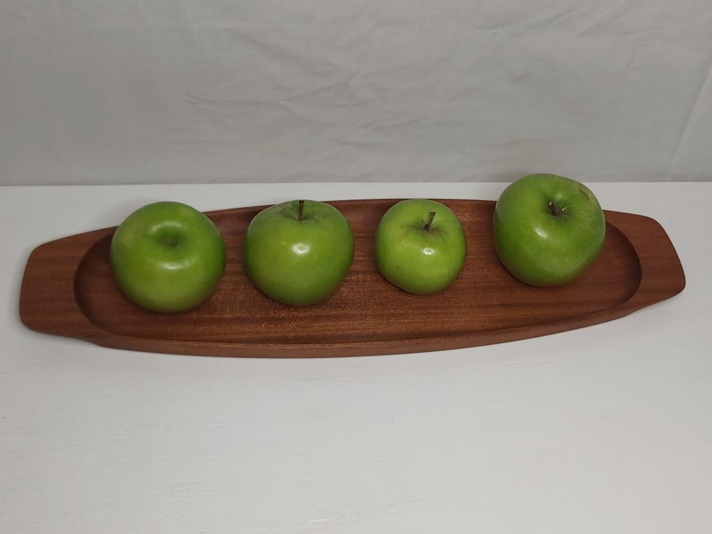MCM Gondola Shaped Teak or Mahogany Tray