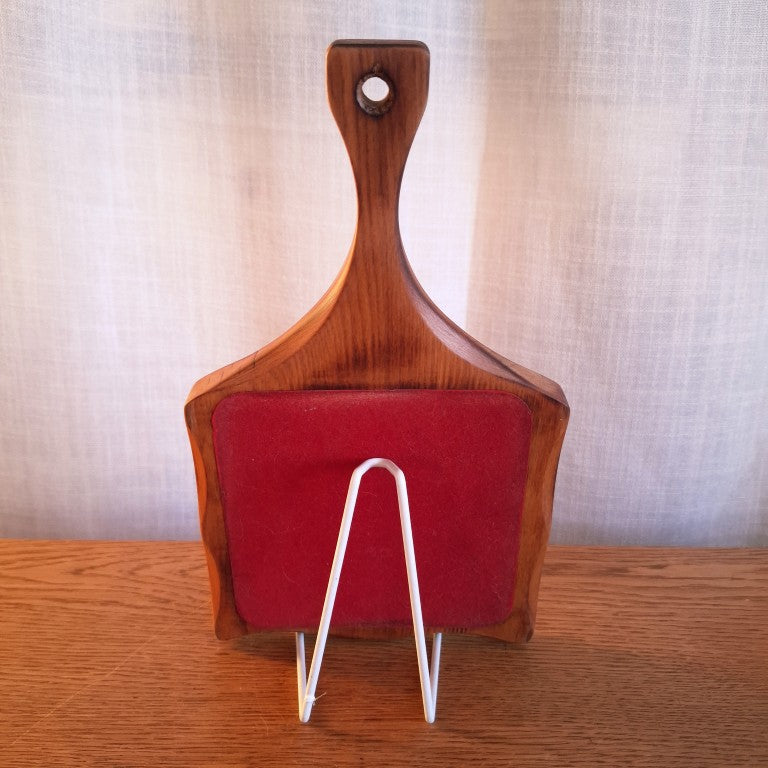 MCM Scandinavian Retro Style Blue Tile and Solid Wood Trivet