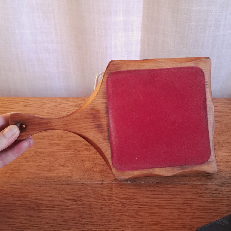 MCM Scandinavian Retro Style Blue Tile and Solid Wood Trivet
