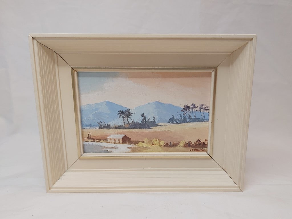 Mid Century Framed Postcard Sized Oil Painting