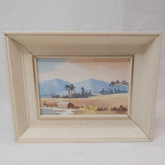 Mid Century Framed Postcard Sized Oil Painting