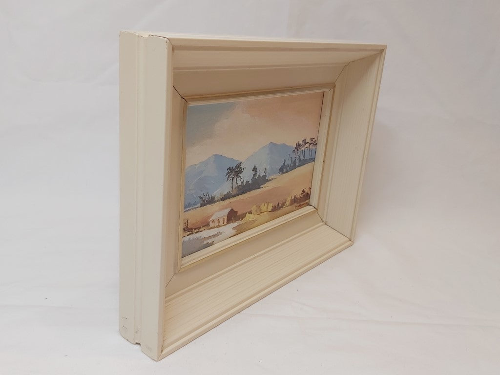 Mid Century Framed Postcard Sized Oil Painting