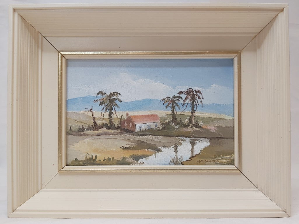 Mid Century Framed Postcard Sized Oil Painting 2