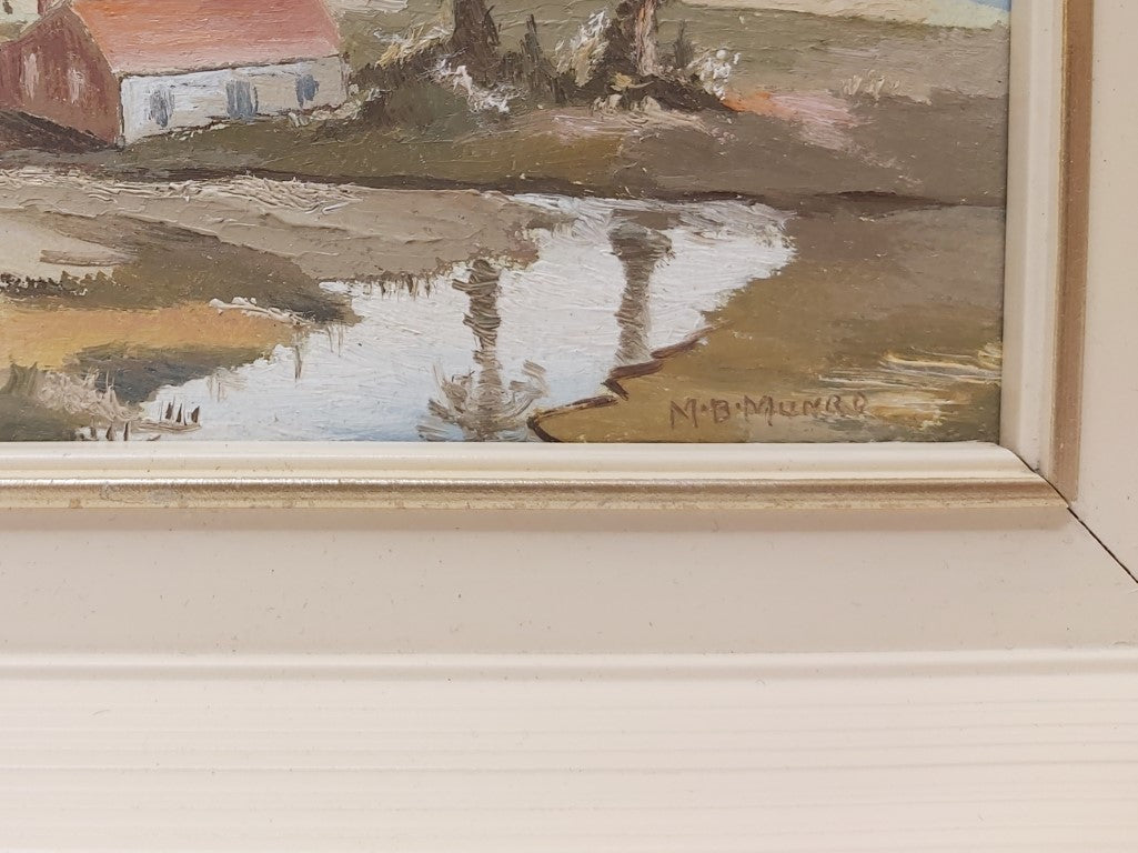 Mid Century Framed Postcard Sized Oil Painting 2