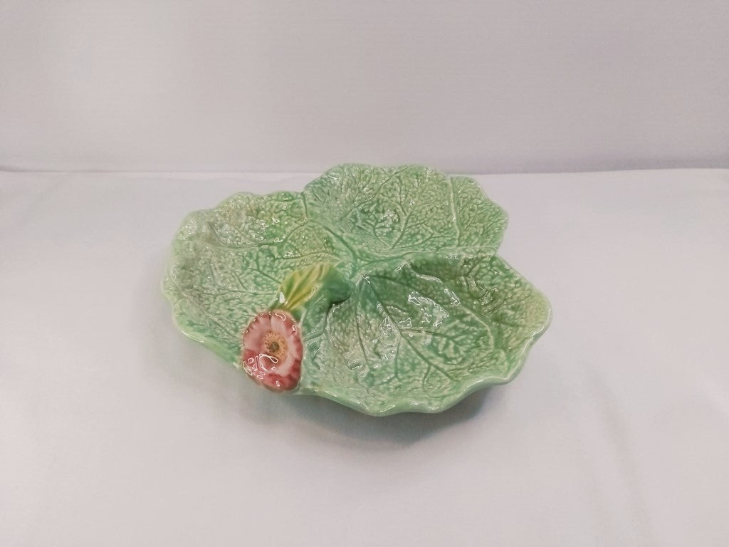 Melba Ware Majolica 3 Part Serving Dish With Handle
