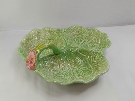Melba Ware Majolica 3 Part Serving Dish With Handle