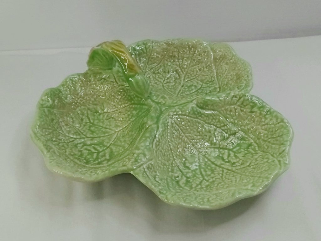 Melba Ware Majolica 3 Part Serving Dish With Handle