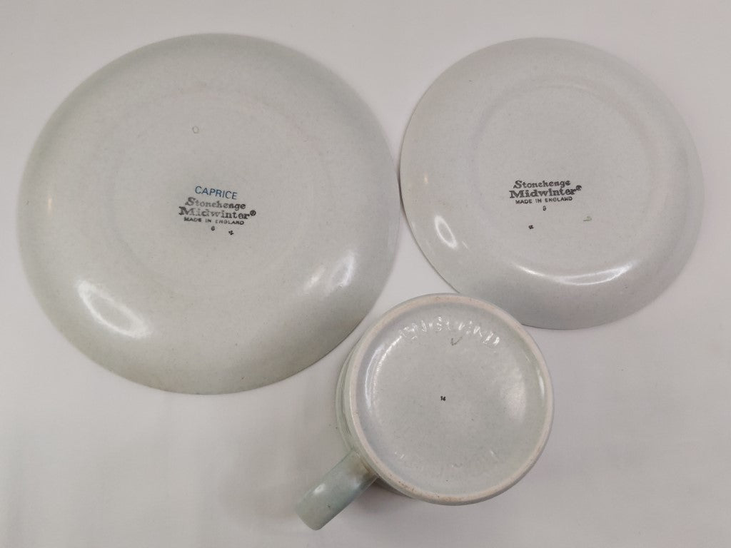 Vintage Midwinter Caprice Cup, Saucer & Side Plate