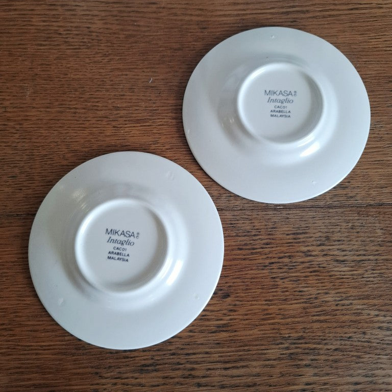 Mikasa Intaglio Arabella Pair of Demitasse Saucers